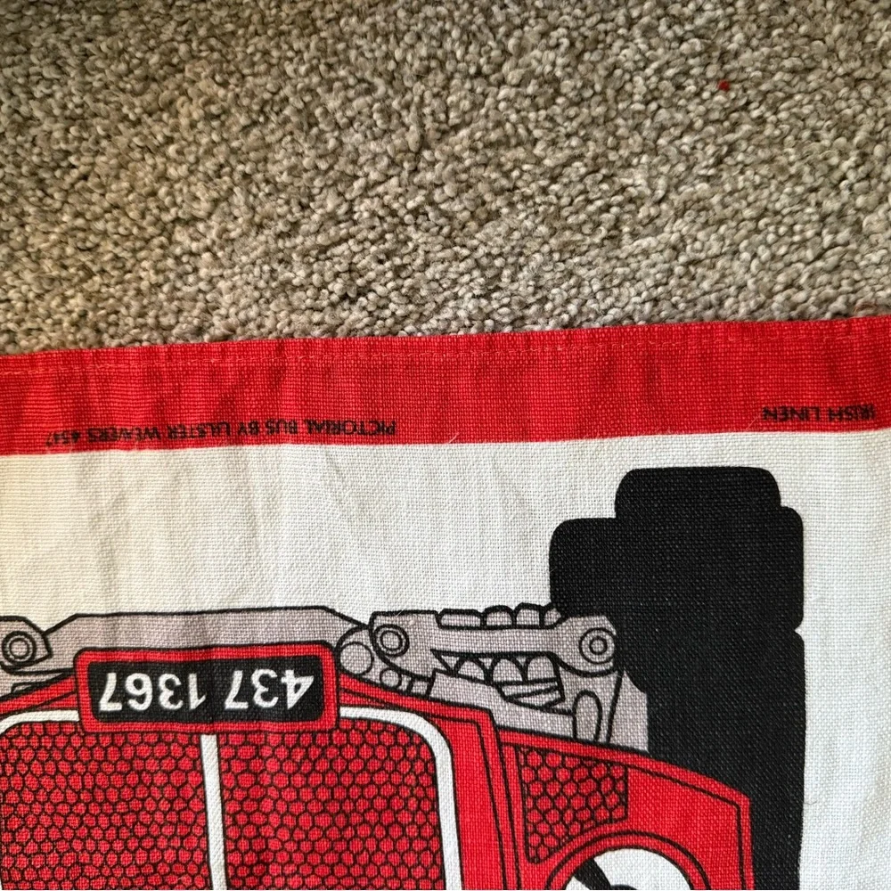 Vintage Red London Tour Bus Tea Towel